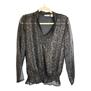 Chico's Blouse Women's Size Small Sheer Lightweight Animal Print Chicos 0